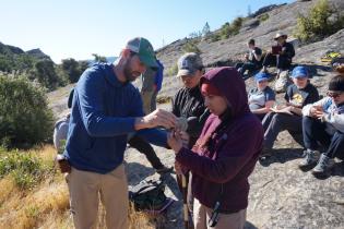 Student's measuring stratigraphic sections