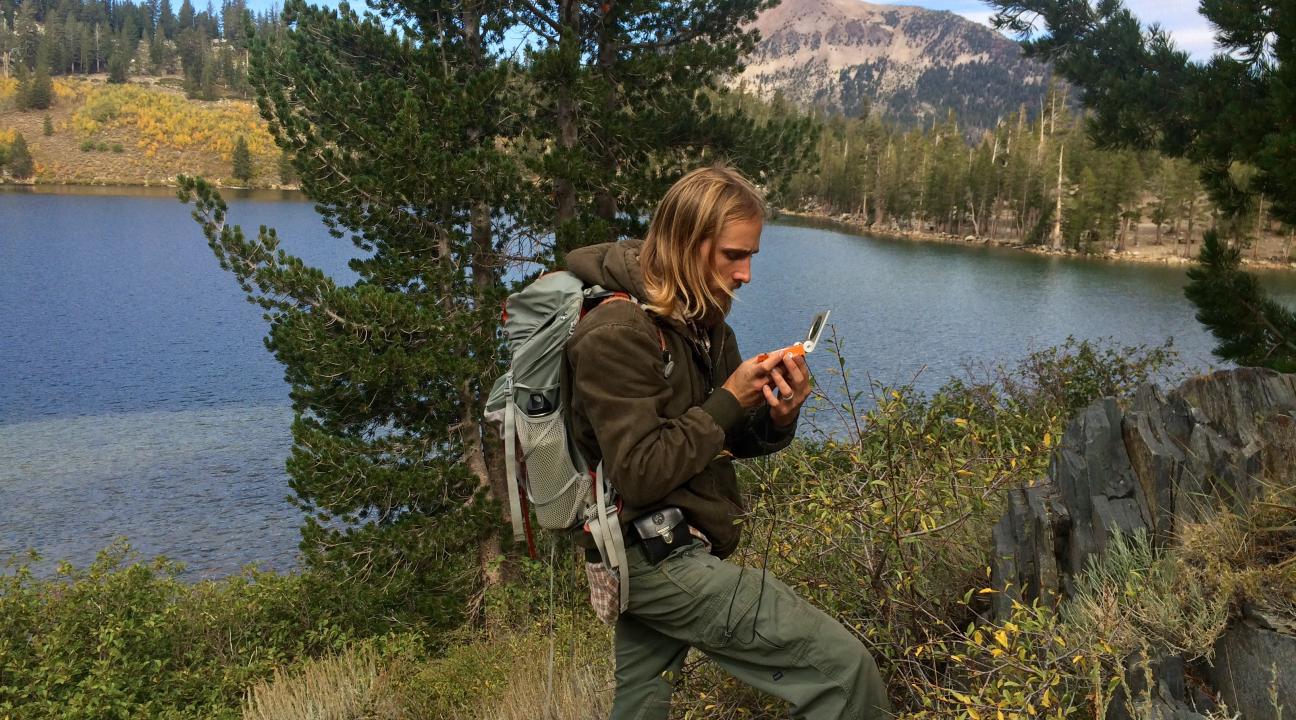 Student working in the field