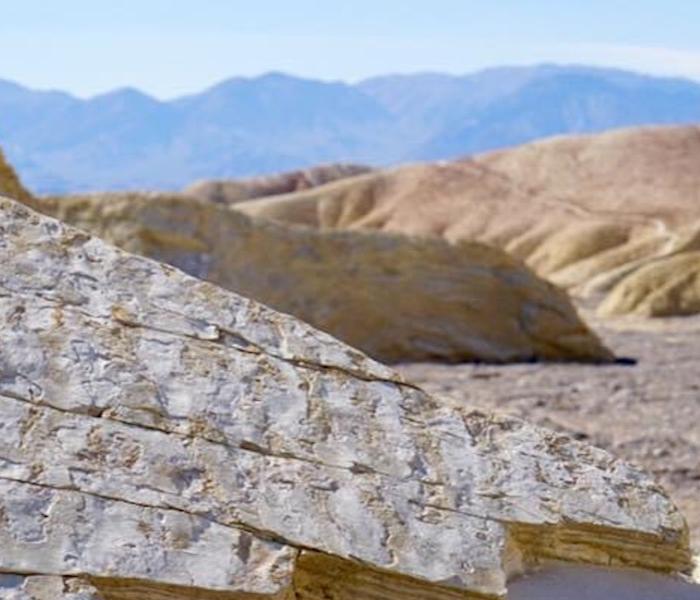 Ripple marks on sedimentary strata in the desert