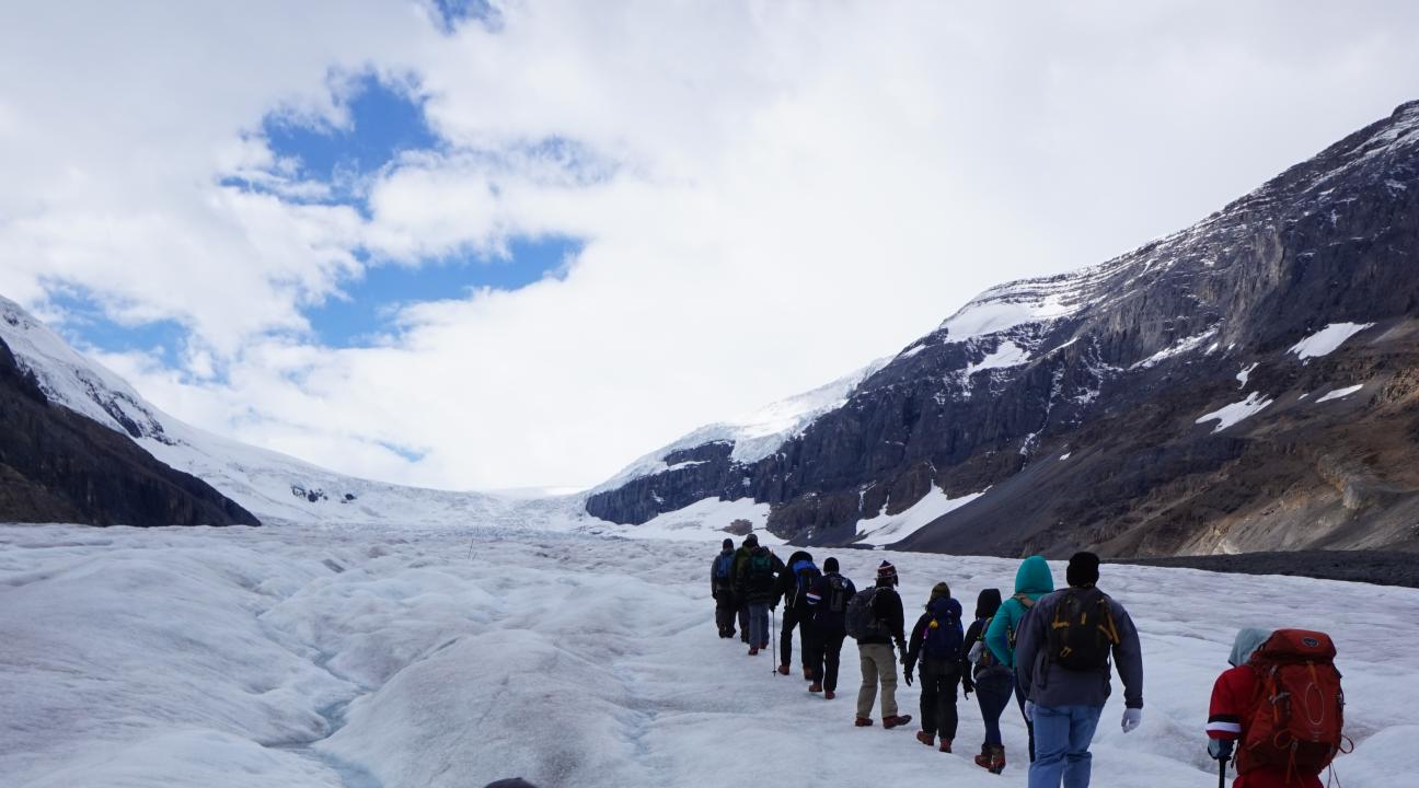 Hiking on the Athabasca Glacier