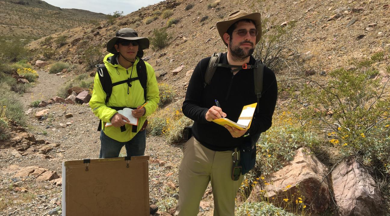 Students mapping in the field