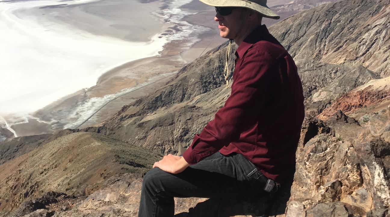 Student overlooking Death Valley