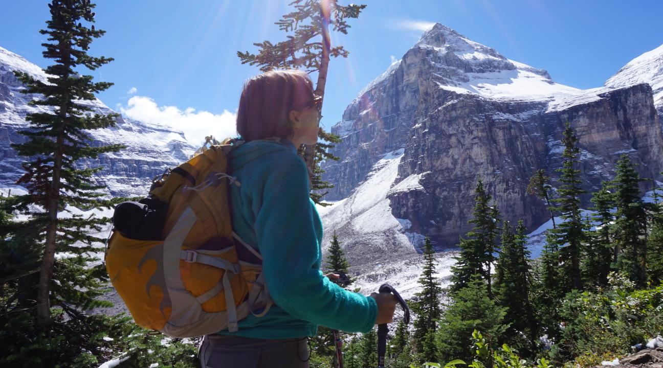 Hiking up towards the Plain of Six Glaciers