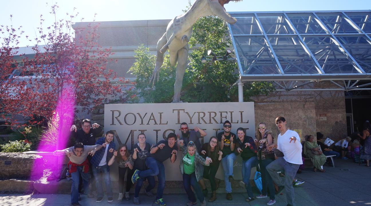 Students at the Royal Tyrell Museum of Paleontology