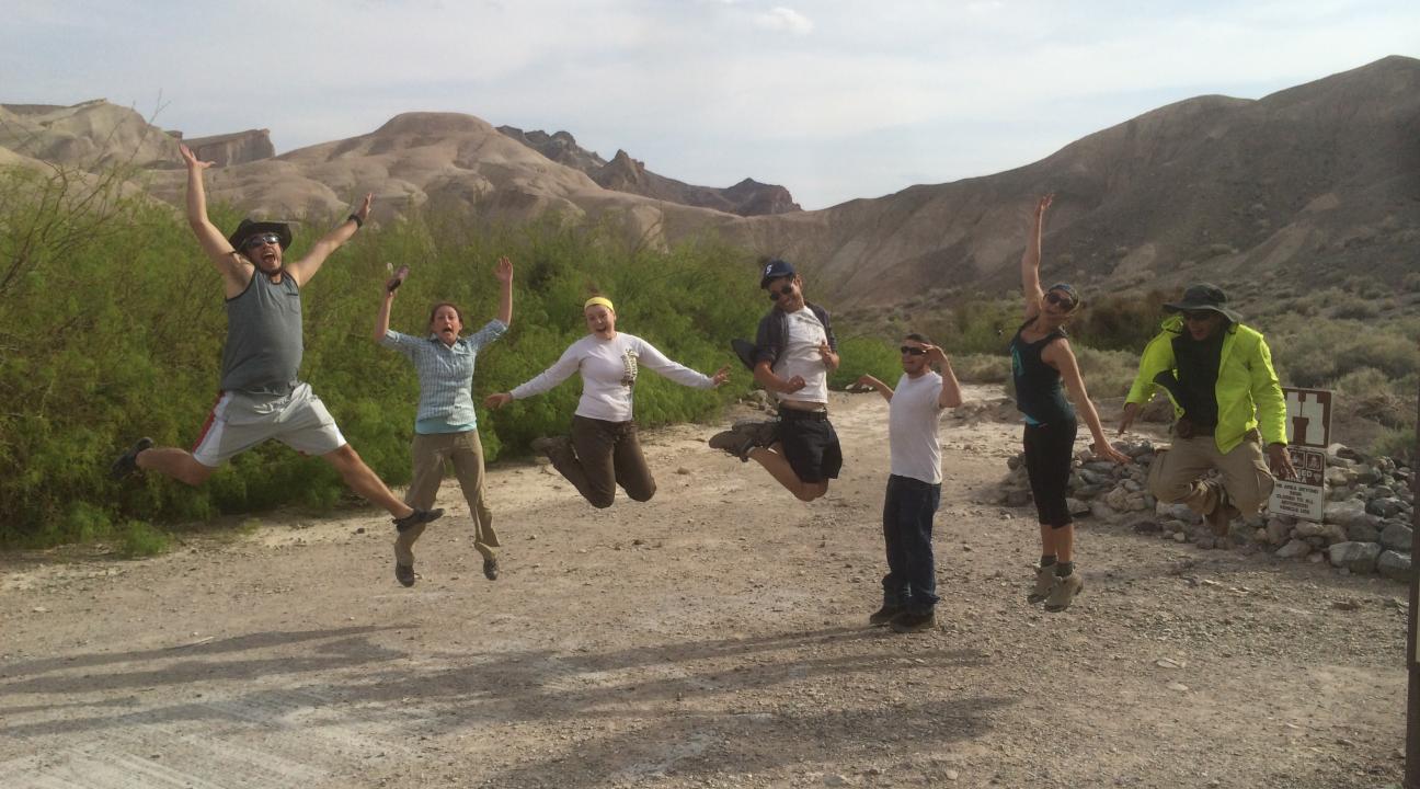 Students jumping