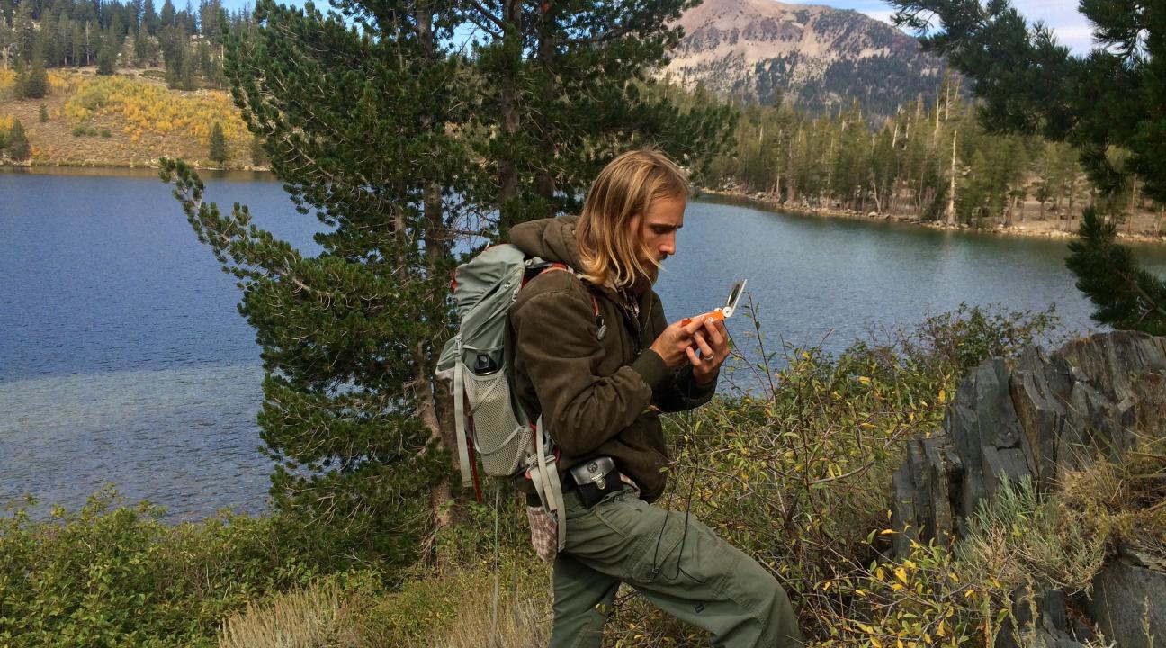 Student working in the field