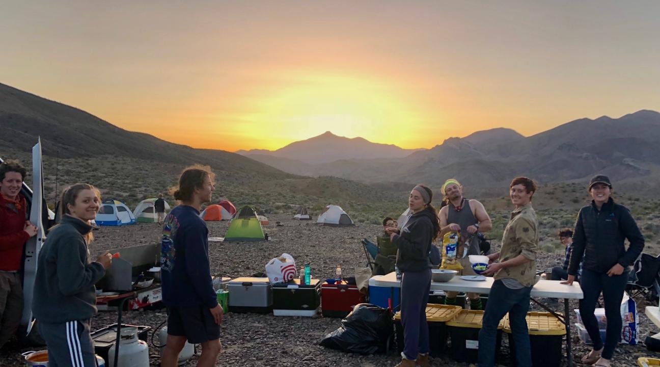 Sunset over the campsite