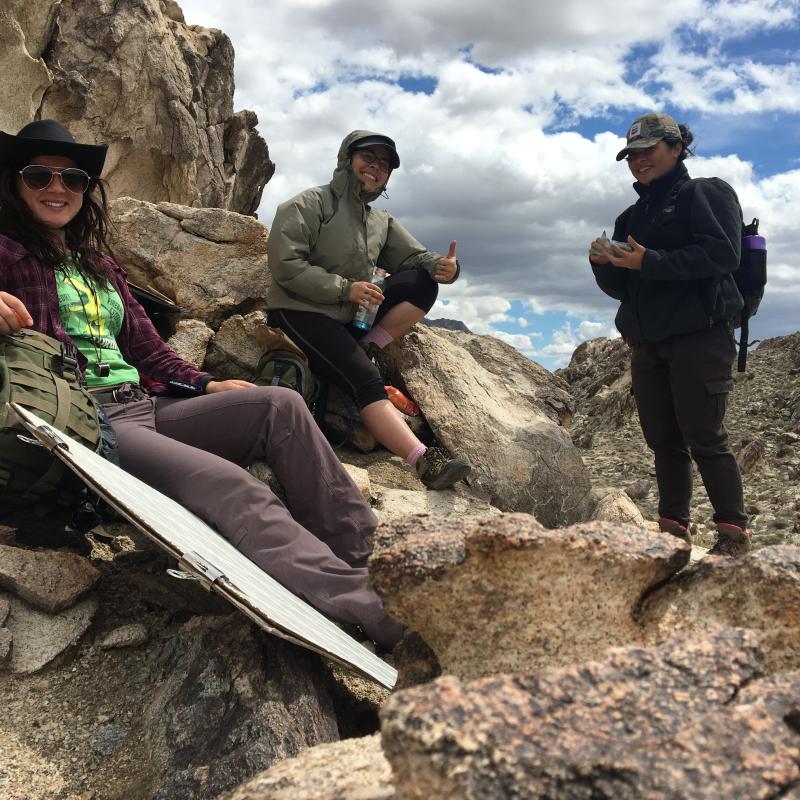 Students mapping the Kern Knob pluton