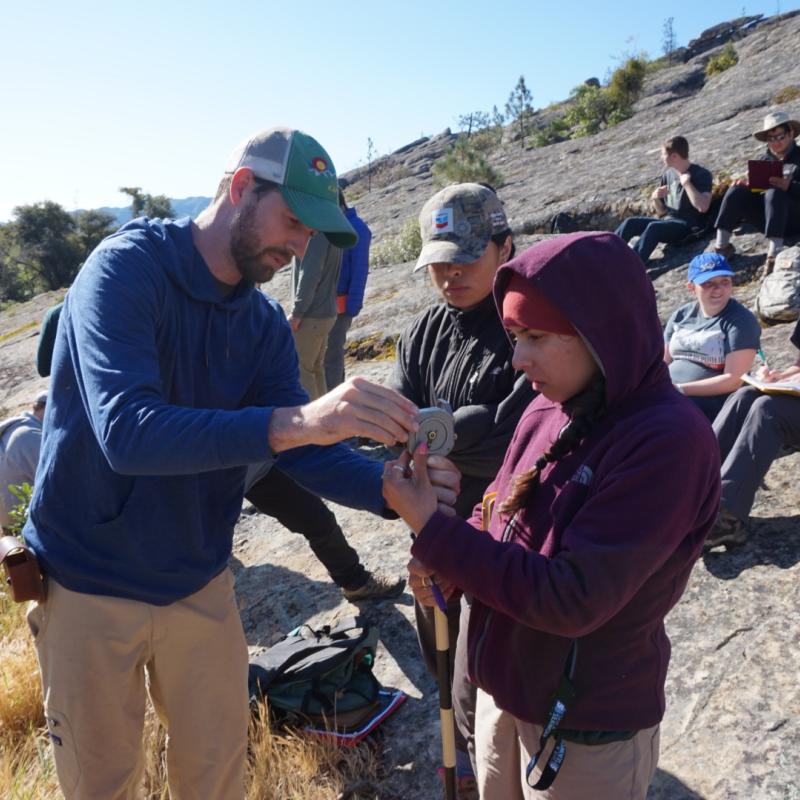 Student's measuring stratigraphic sections
