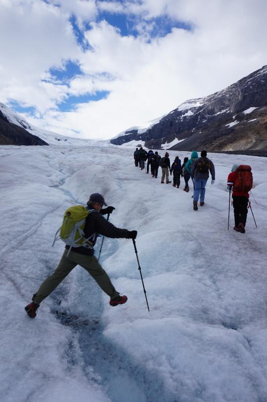 Hiking on the Athabasca Glacier