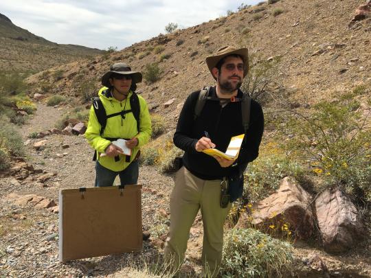 Students mapping in the field