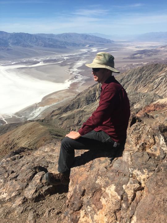 Student overlooking Death Valley