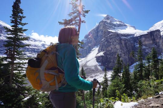 Hiking up towards the Plain of Six Glaciers