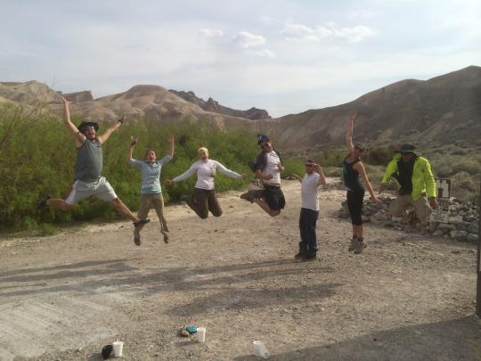 Students jumping