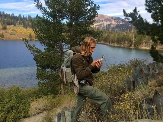Student working in the field