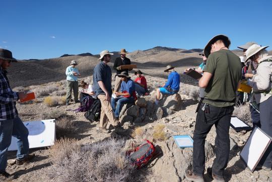 Students mapping at Poleta Folds