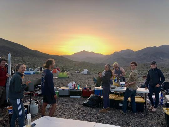 Sunset over the campsite